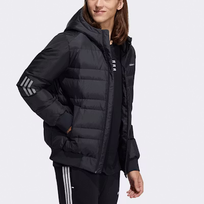 adidas Neo Down Metallic 3-Stripes Puffer Jacket Black Winter Wear H45283 Purchase adidas Neo Down Metallic 3-Stripes Puffer Jacket Black Winter Wear H45283