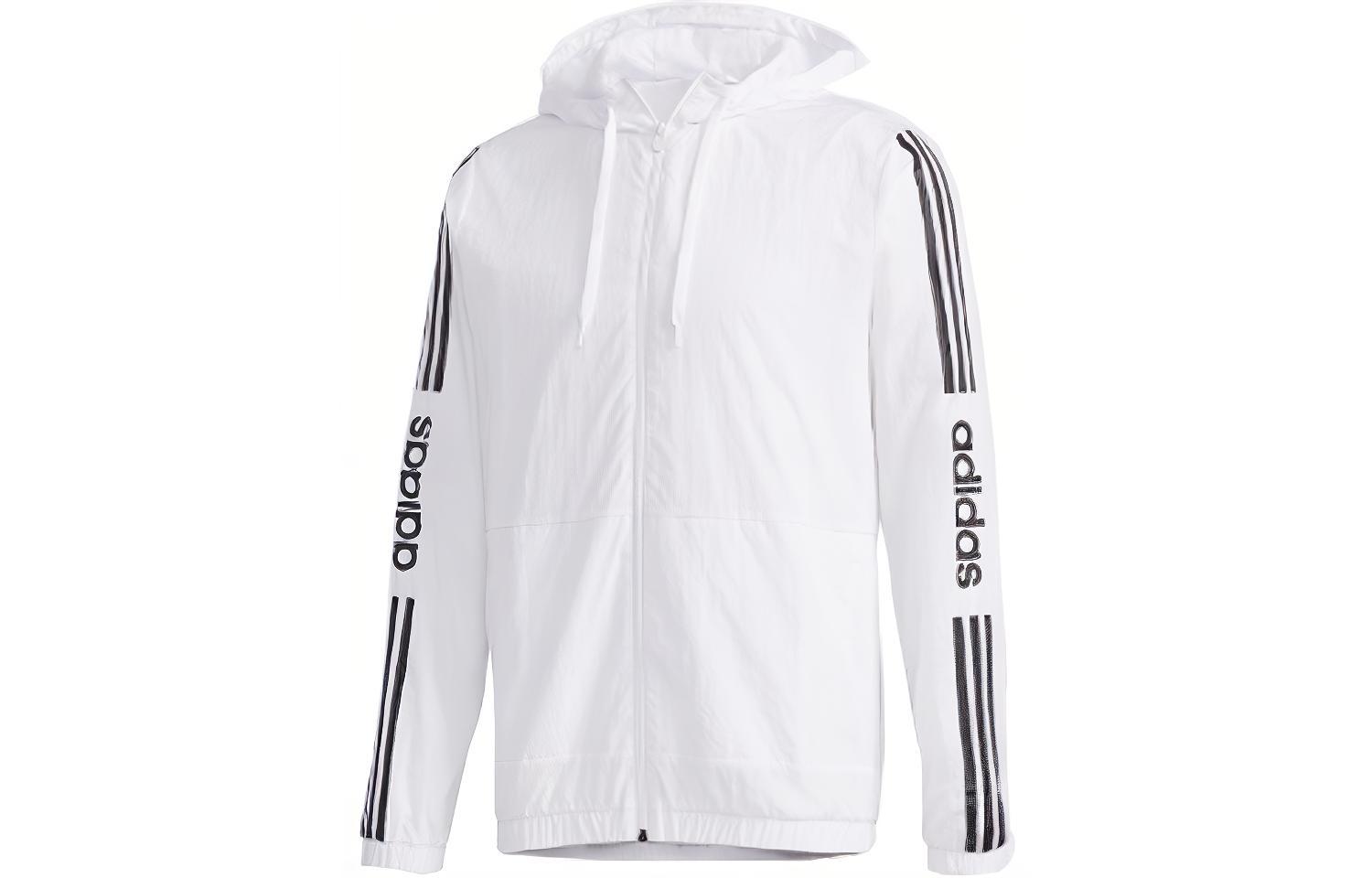 adidas Neo Essential 3-Stripes White Jacket Casual Sportswear FP7451