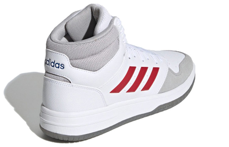 Lookbook adidas neo gametalker 復古 防滑耐磨 高筒 滑板鞋 男款 白灰紅拼色