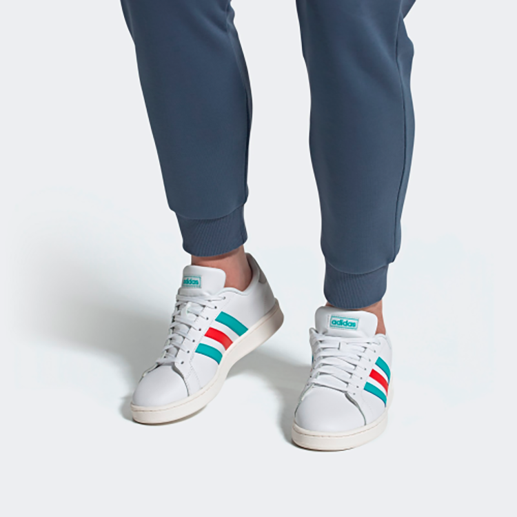 Sizing 아디다스 네오 그랜드 코트 '흰/녹/빨' EG8145