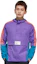 Shop adidas Neo 半拉鍊拼色防風外套 紫色連帽上衣 GM2280
