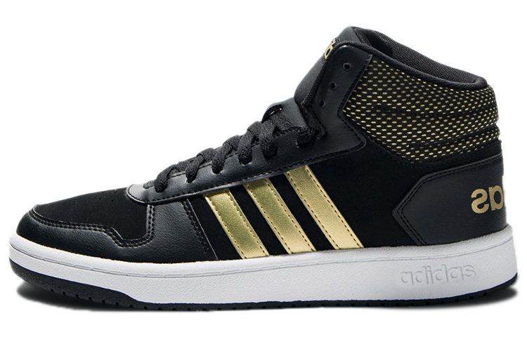 Buy 阿迪达斯NEO Hoops 2.0中帮“黑金”篮球鞋 B27833