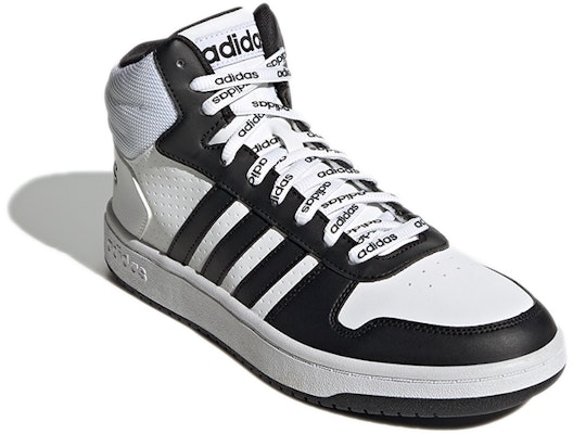 adidas neo Hoops 2.0 Mid 'White Black' FW4476 Lookbook adidas neo Hoops 2.0 Mid 'White Black' FW4476