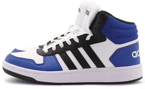 adidas neo Hoops 2.0 Mid 'Blanco Azul Negro' G55053 Lookbook adidas neo Hoops 2.0 Mid 'Blanco Azul Negro' G55053