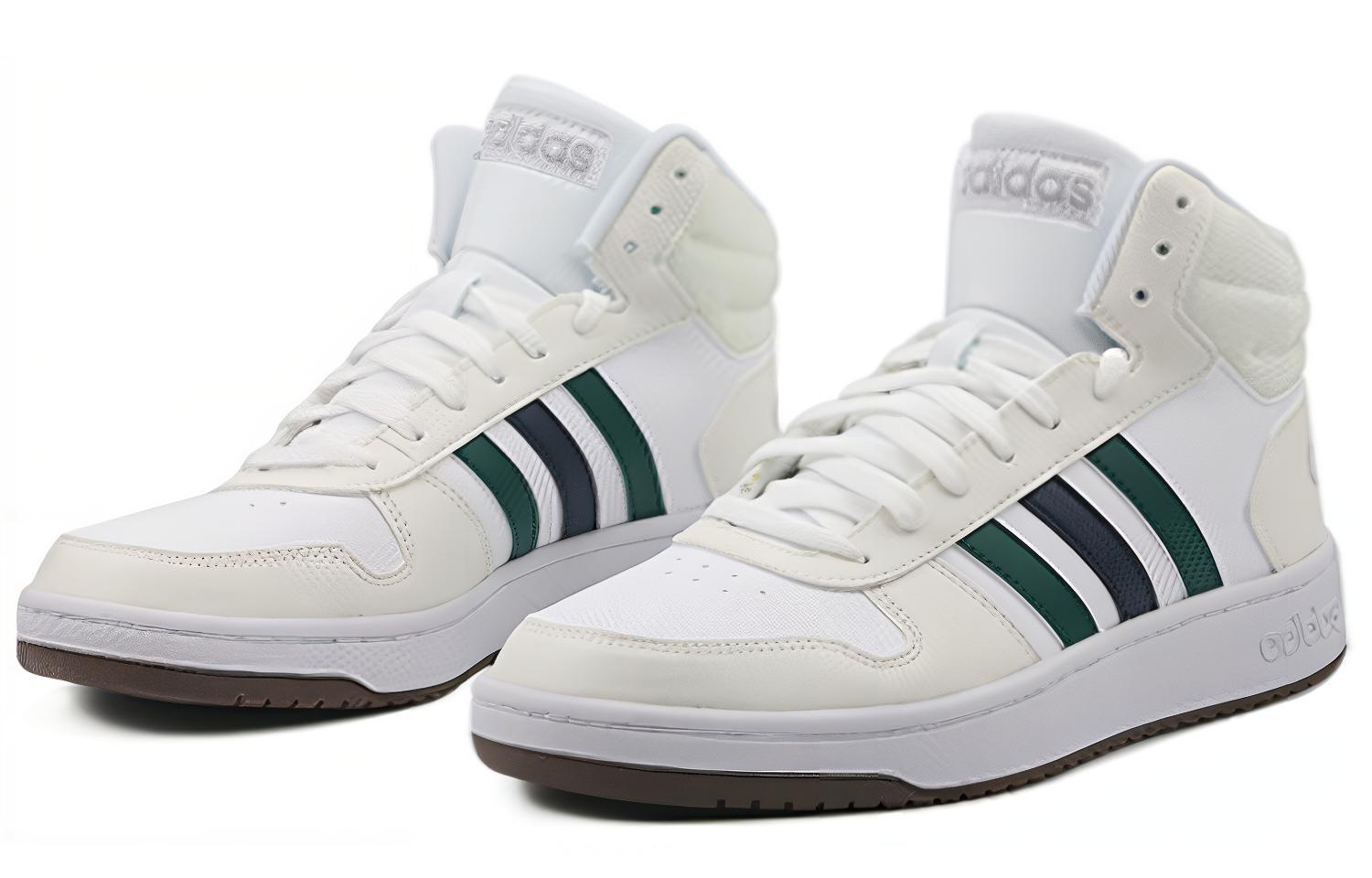 Lookbook adidas neo Hoops 2.0 Mid ''Weiß Grün'' FW9348