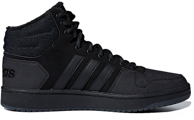 adidas neo Hoops 2.0 Mid Tumbled Stripes 'Triple Black' B44621 Order adidas neo Hoops 2.0 Mid Tumbled Stripes 'Triple Black' B44621