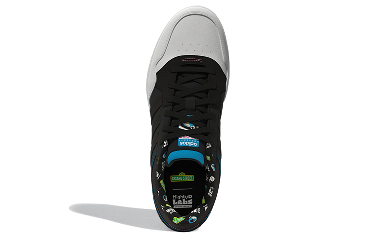 Shop 芝麻街 x JF x adidas neo HOOPS 3.0 防滑耐磨 低筒 球鞋 黑藍 芝麻街聯名