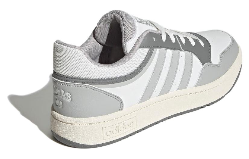 Shop adidas neo Hoops 3.0 舒適 緩震耐磨 低筒 籃球鞋 男女款 白灰色