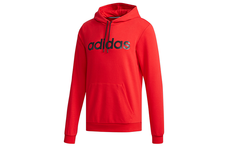 adidas NEO Logo Print Retro Pullover Sweatshirt Red - Casual Hoodie EA3525