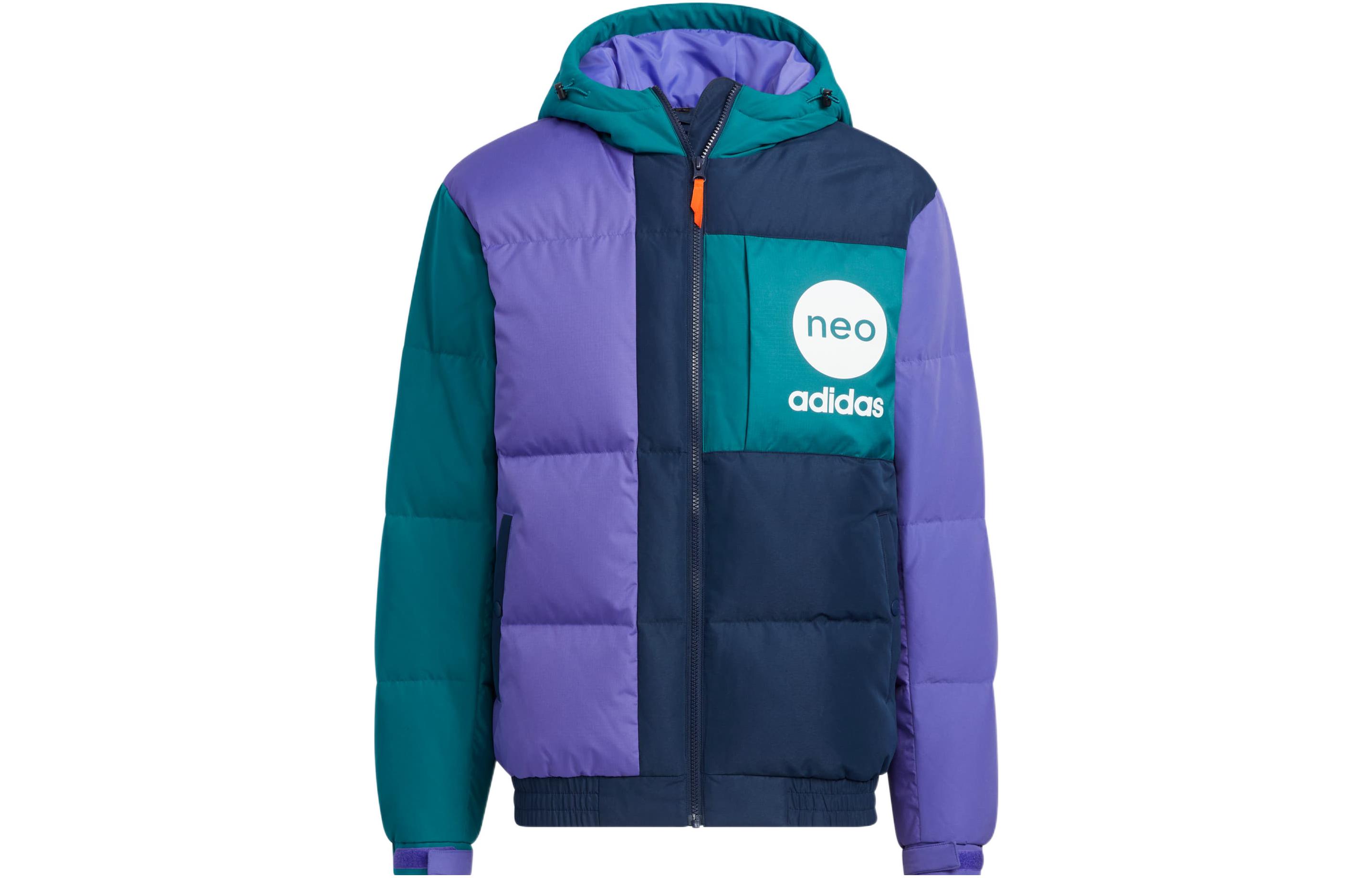 Order adidas NEO Logo Zip-Up Puffer Jacket Unisex Purple. HN4781