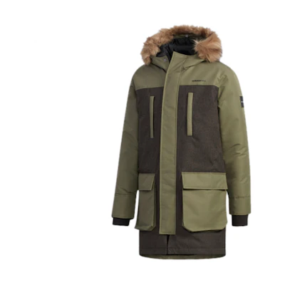 adidas Neo M STRT Winter Down Parka Jacket Khaki Brown EI4396