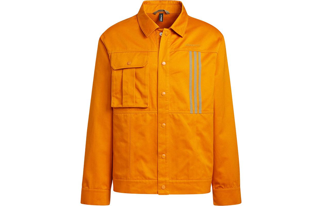 adidas NEO Orange Striped Logo Casual Utility Jacket HG9050