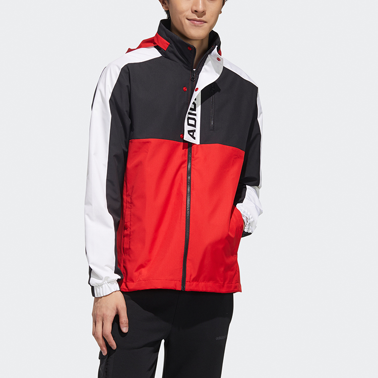 adidas NEO Retro Colorblock Zip-Up Track Jacket Red for Men GQ3281 圖 4