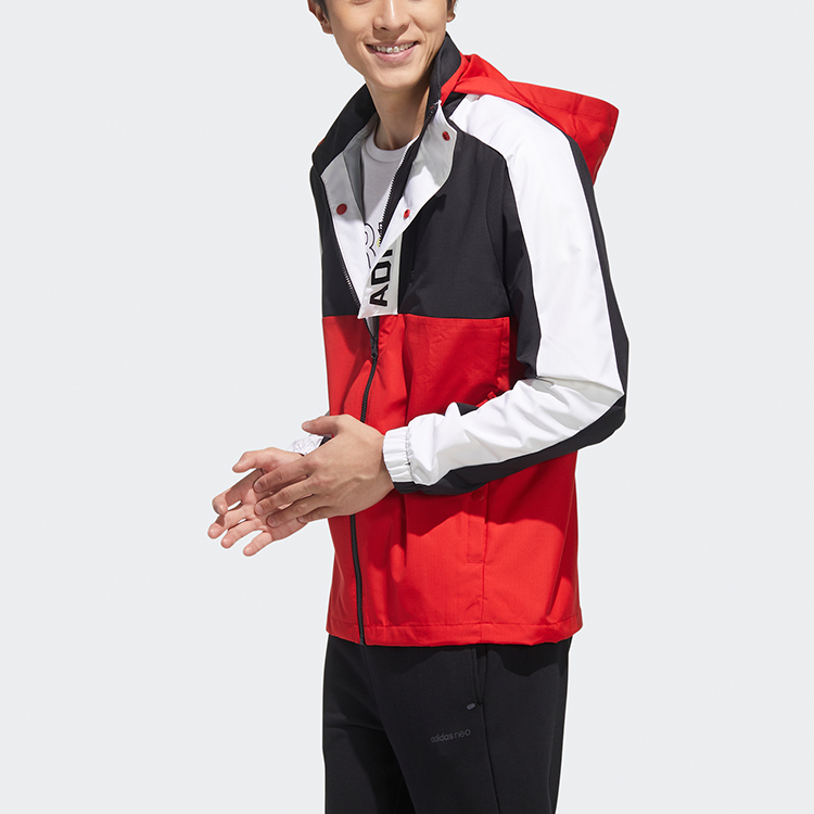 adidas NEO Retro Colorblock Zip-Up Track Jacket Red for Men GQ3281 圖 5