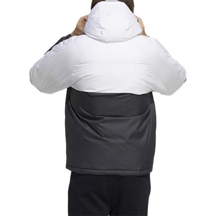 Details for adidas Neo Jaket Puffer Reversible Hitam Musim Sejuk dengan Logo Colorblock. H45282