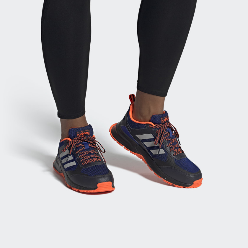 Sizing adidas neo Rockadia Trail 3.0 低筒 跑步鞋 男款 黑藍橙