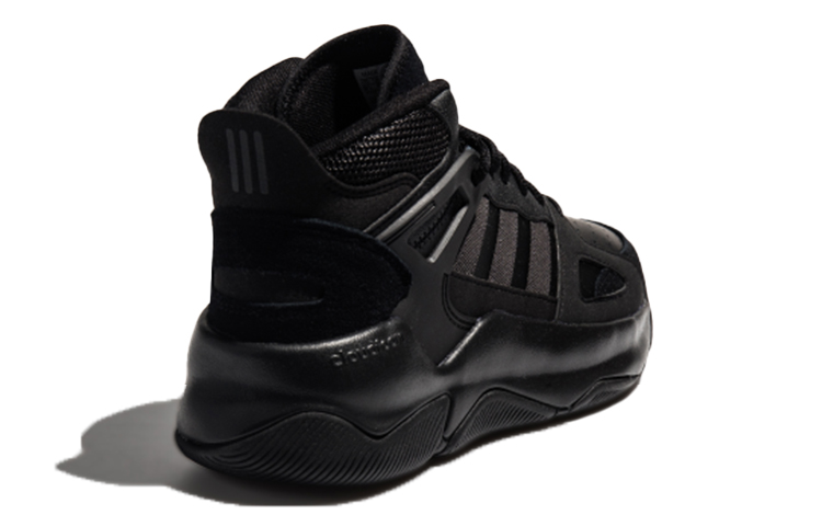 Shop adidas neo 中筒 復古籃球鞋 男款 純黑