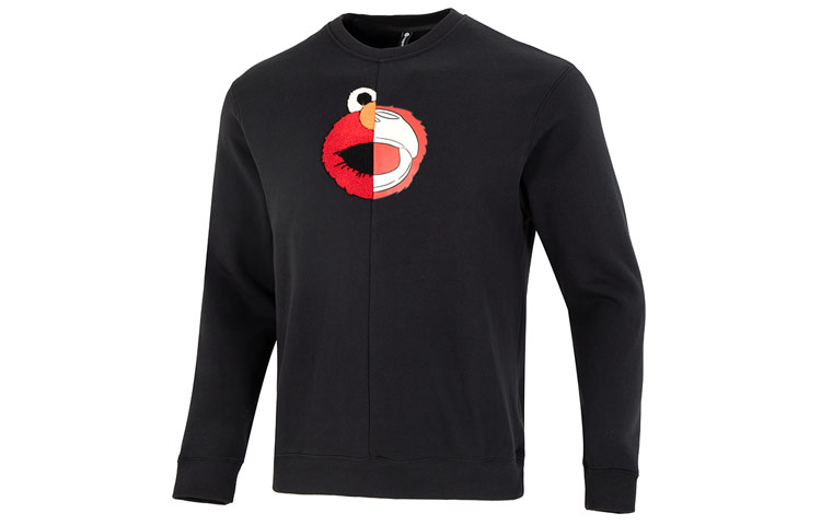 adidas Neo U JF SS Sweat Black Crewneck Casual Letter Print Sweatshirt HM9945