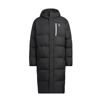 adidas Neo Unisex Black Logo Printed Zip-Up Puffer Jacket. HN4786