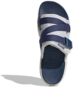 adidas neo Utx涼鞋 耐磨防滑 一字式平底運動拖鞋 男女款 藍灰 Purchase adidas neo Utx涼鞋 耐磨防滑 一字式平底運動拖鞋 男女款 藍灰