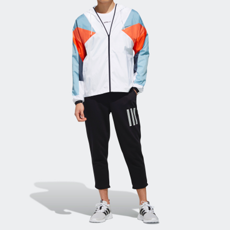 Shop adidas Neo 風衣 白色/經典墨藍 DW8109