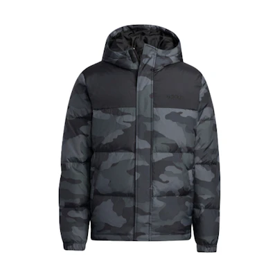 adidas Neo Winter Black Camo Full-Zip Short Puffer Down Jacket H45239