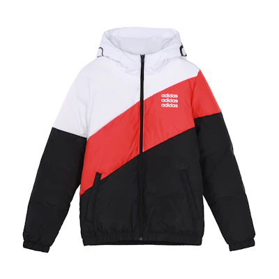 adidas NEO Winter Colorblock Hooded Down Jacket White Duck Insulation H45268