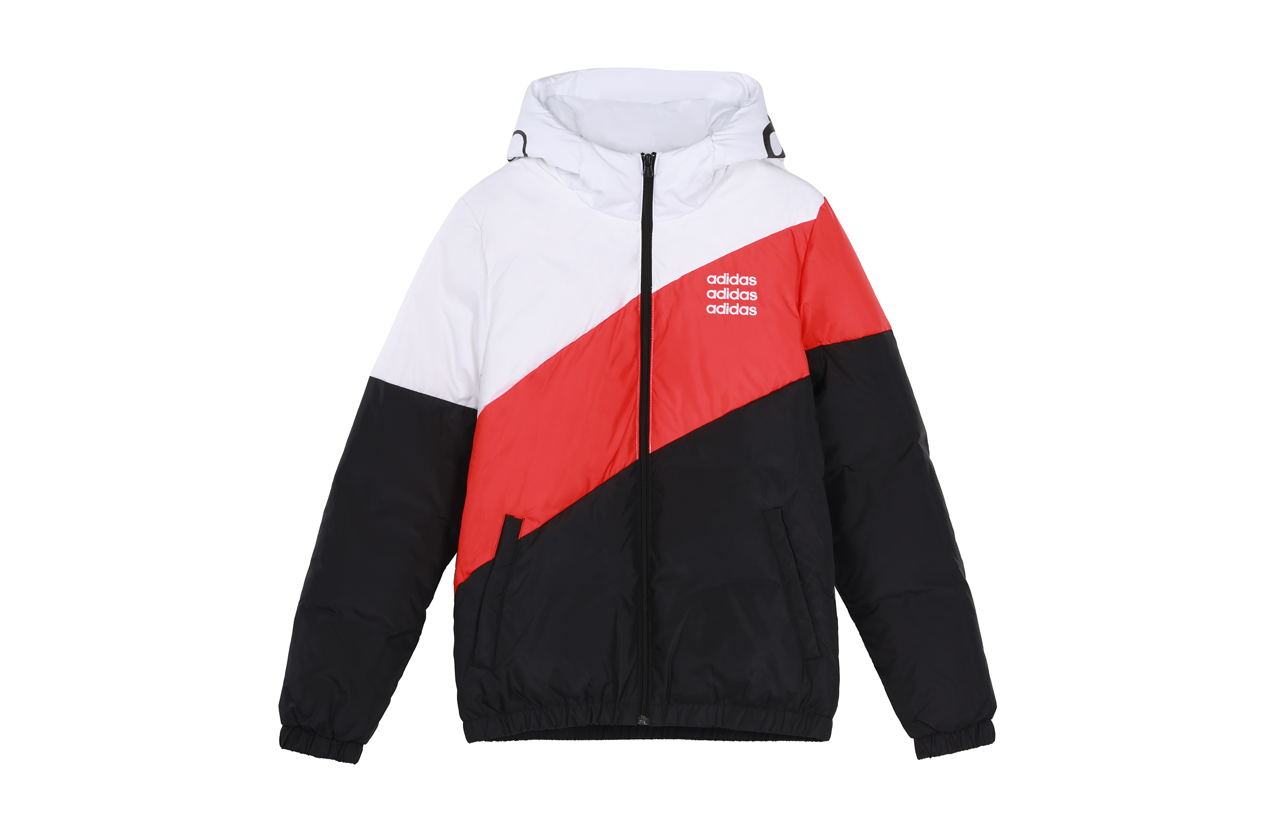 adidas NEO Winter Colorblock Hooded Down Jacket White Duck Insulation H45268 圖 2