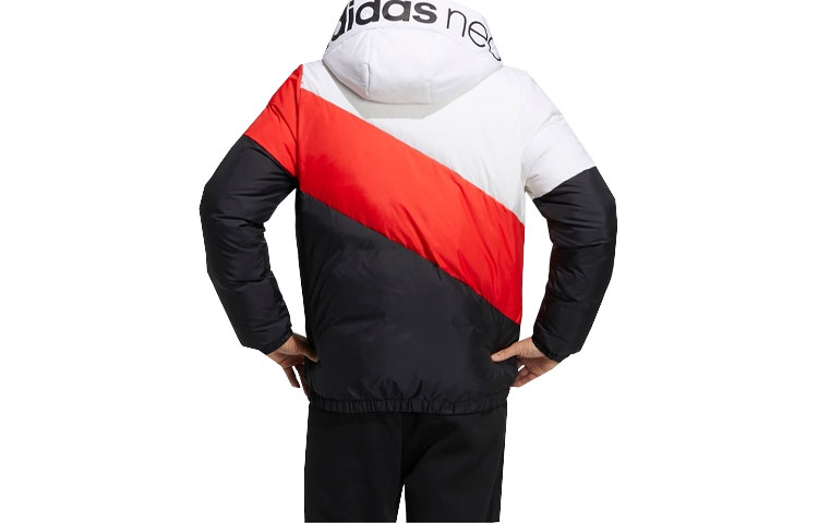 adidas NEO Winter Colorblock Hooded Down Jacket White Duck Insulation H45268 圖 5
