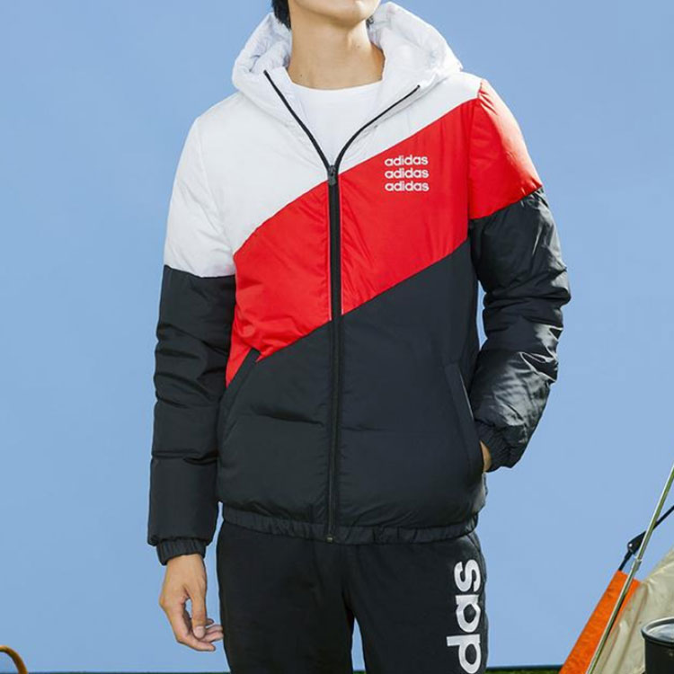 adidas NEO Winter Colorblock Hooded Down Jacket White Duck Insulation H45268 圖 7