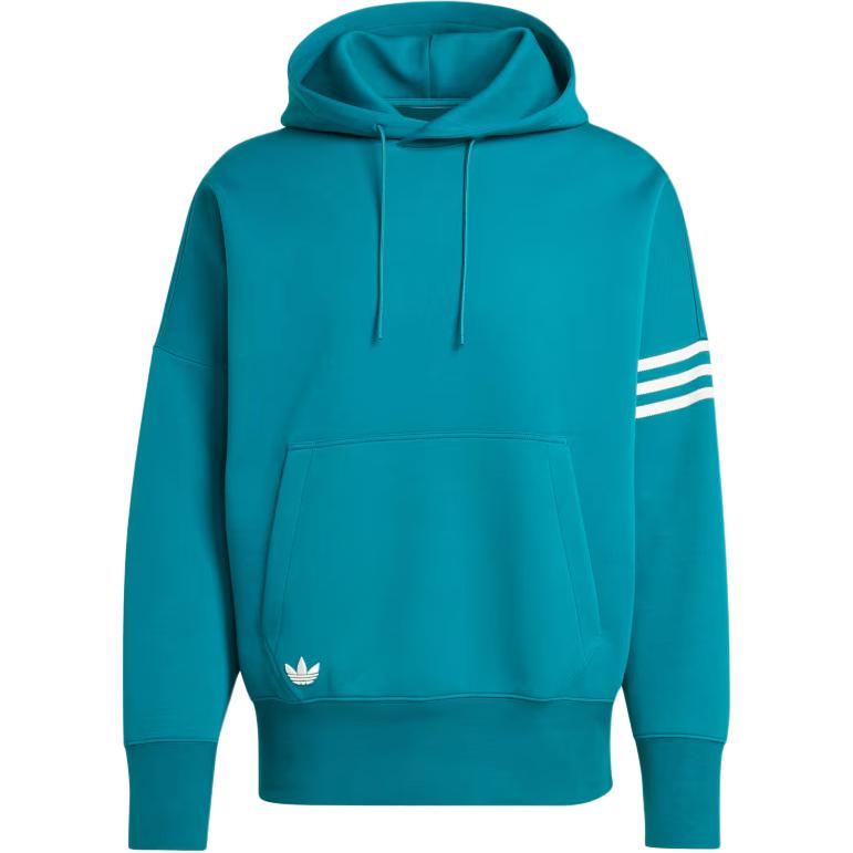 adidas Neuclassics Hoodie Traditional Teal with Logo Embroidery & 3 Stripes JF9140