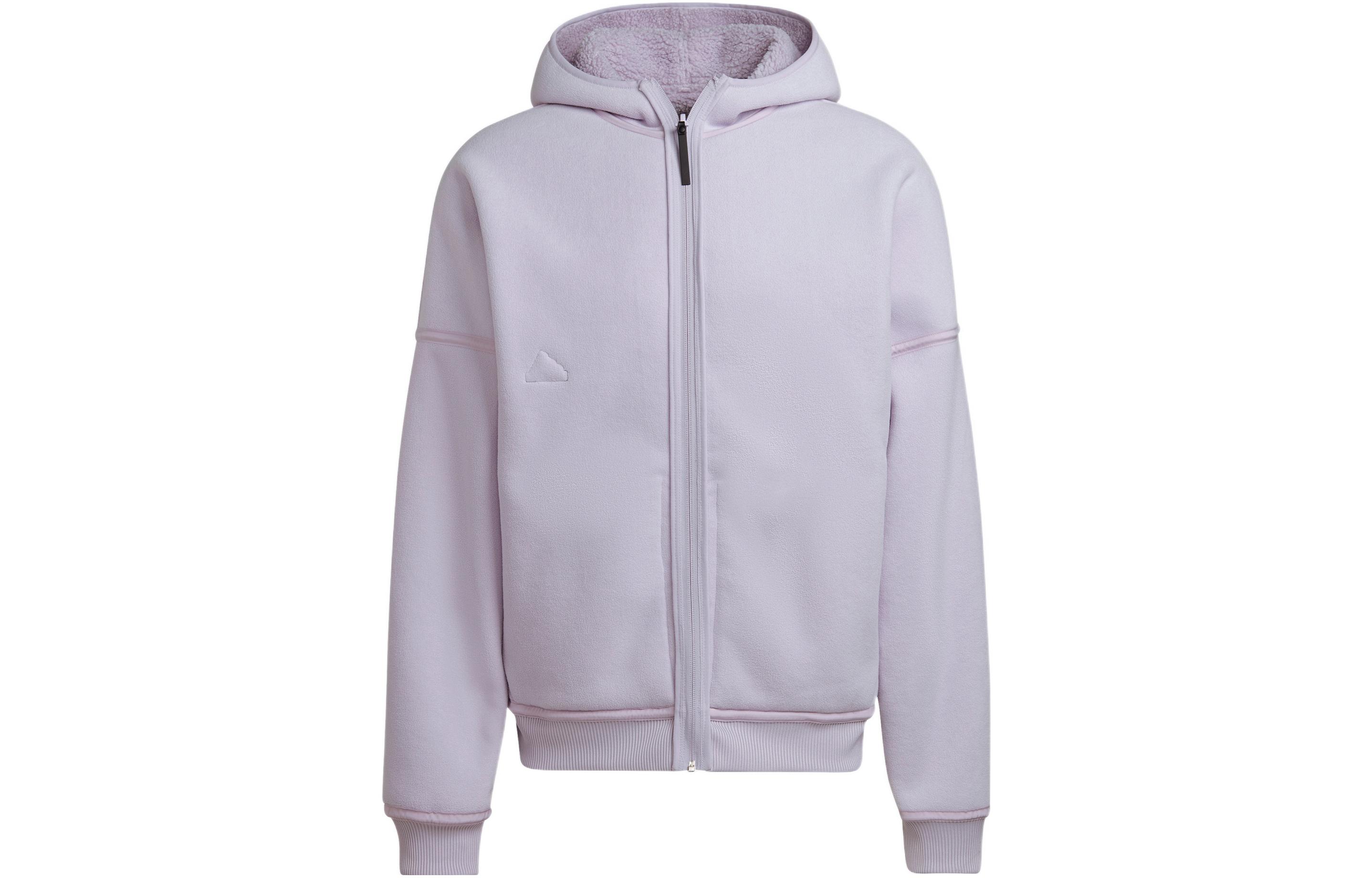 adidas New Polar Full Zip Logo Hoodie Jacket Purple - Sportswear HN1946