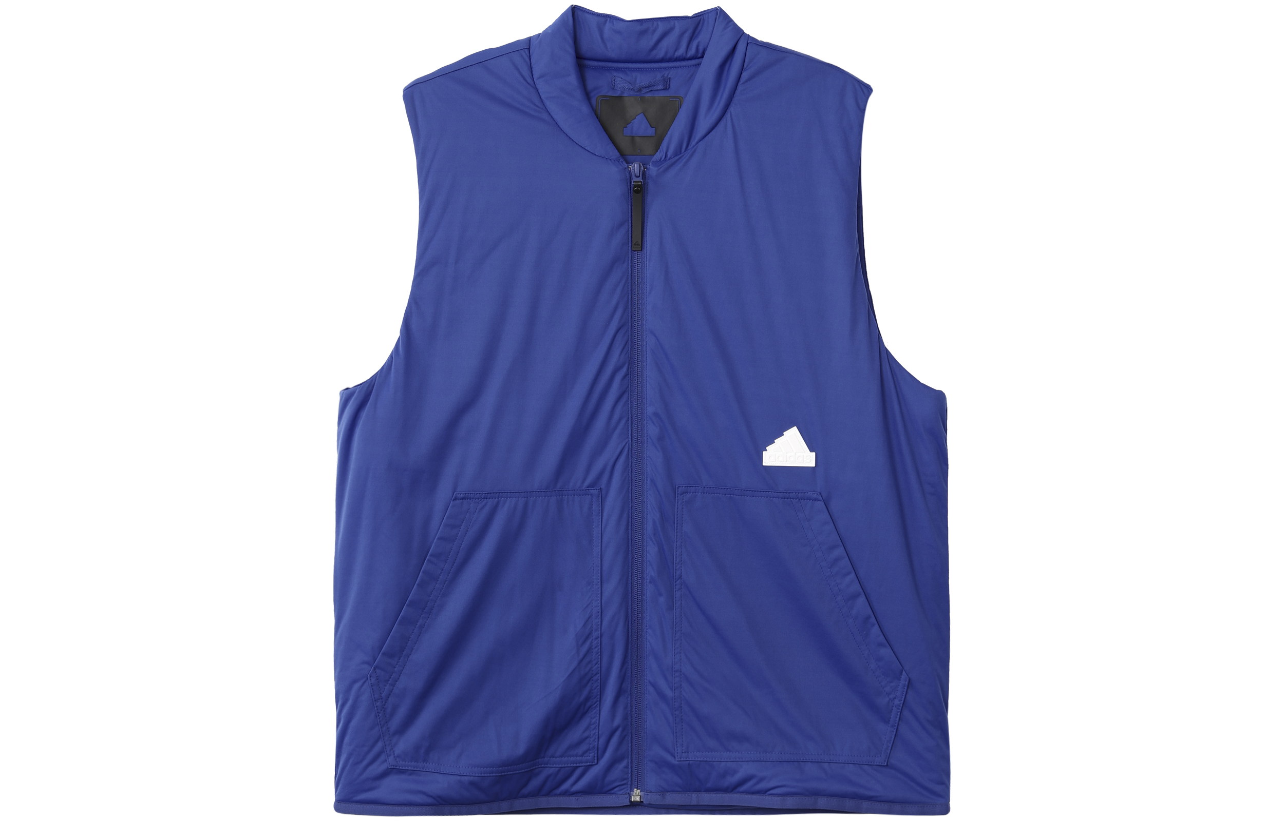 adidas New Puff Vest Blue Windproof Sleeveless Jacket with Logo Zipper HN1931