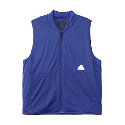adidas New Puff Vest Blue Windproof Sleeveless Jacket with Logo Zipper HN1931