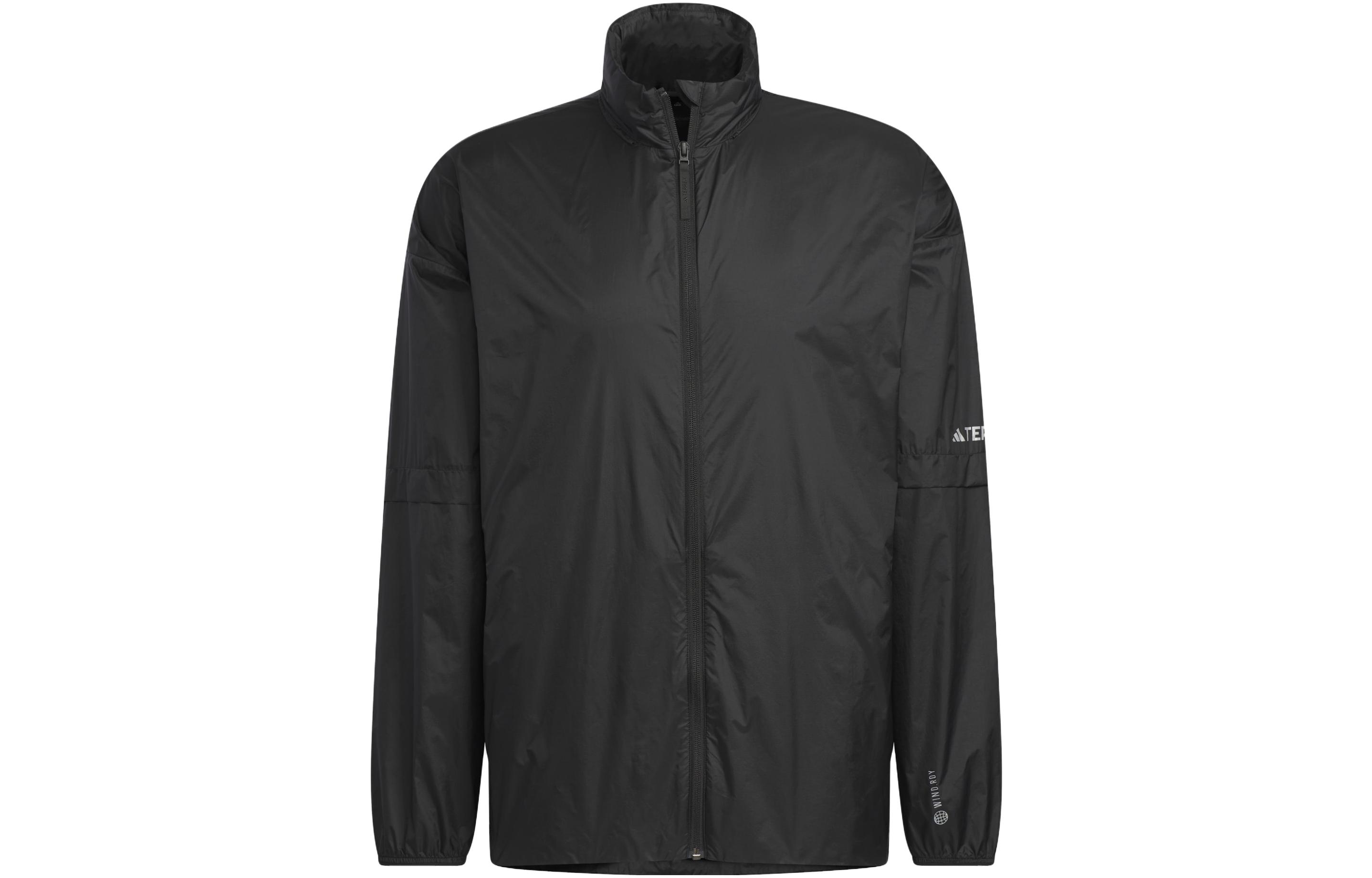 adidas NIUHEAVEN Black Outdoor Detachable Hooded Jacket with Letter Print HY4703
