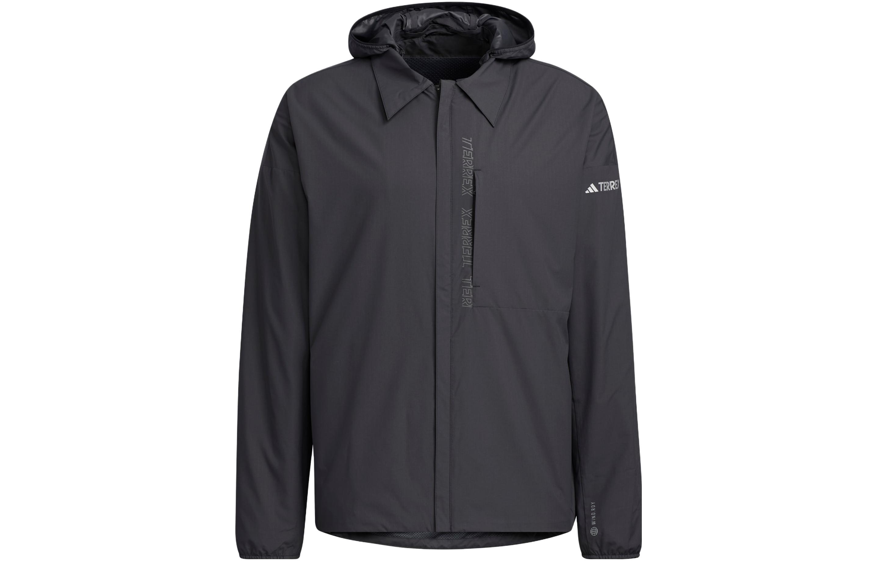 adidas NIUHEAVEN Transitional Jacket Black Outdoor Hoodie with 3 Stripes HY4695 圖 2