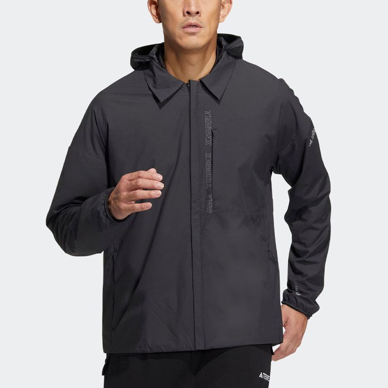 adidas NIUHEAVEN Transitional Jacket Black Outdoor Hoodie with 3 Stripes HY4695 圖 3