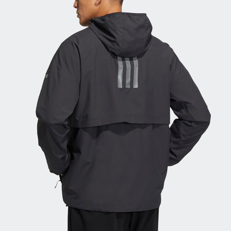 adidas NIUHEAVEN Transitional Jacket Black Outdoor Hoodie with 3 Stripes HY4695 圖 4