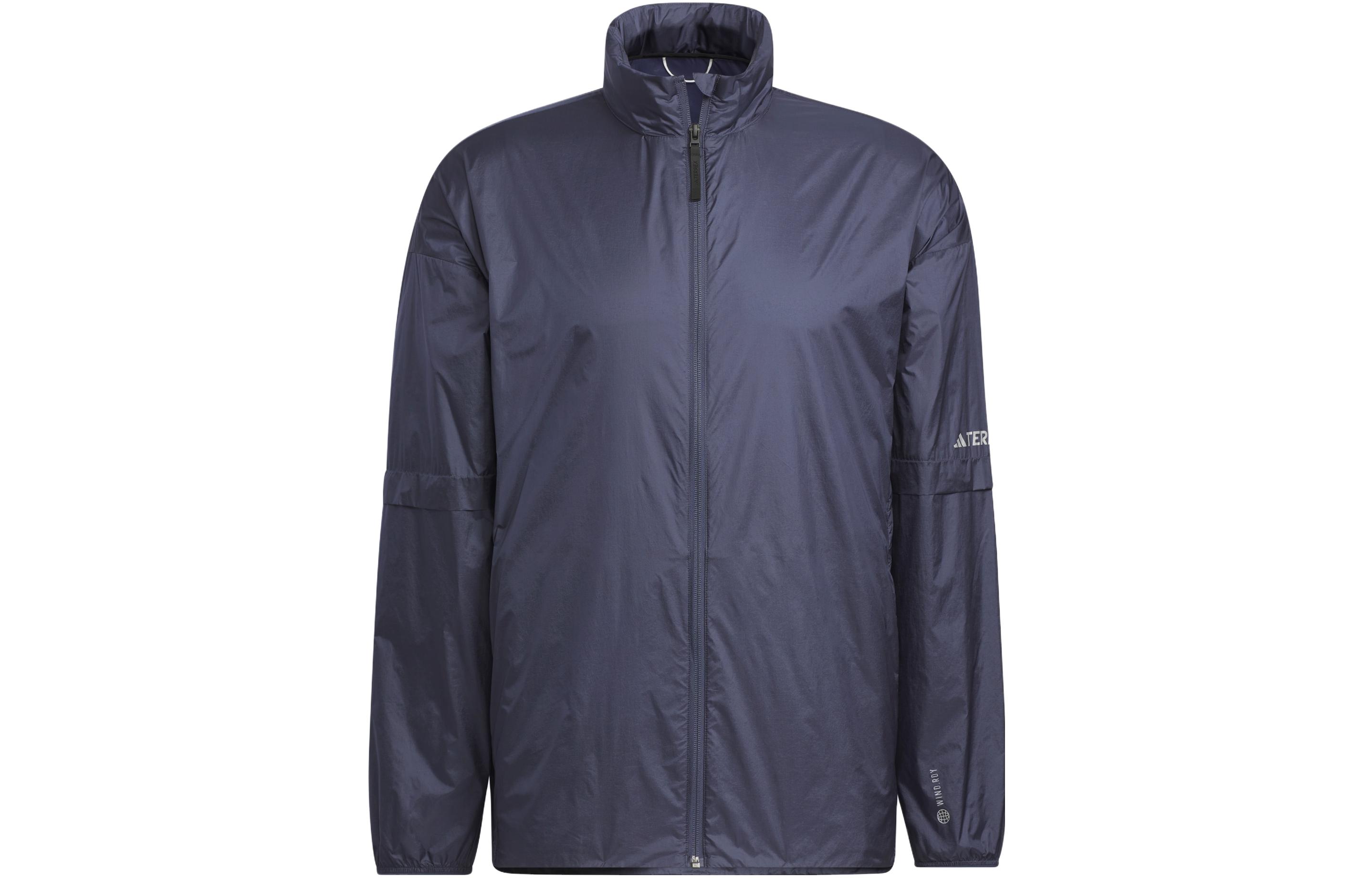adidas Niuheaven Windbreaker Detachable Hood Outdoor Jacket Navy Blue Men HY4702