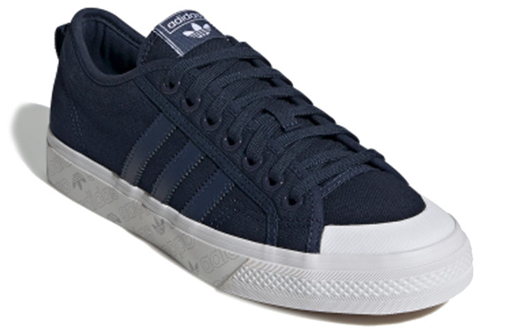 Lookbook adidas originals NIZZA 防滑耐磨 低幫 板鞋 男女同款 藏青色