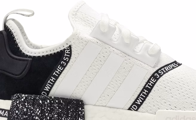 Adidas nmd r1 white black best sale speckle