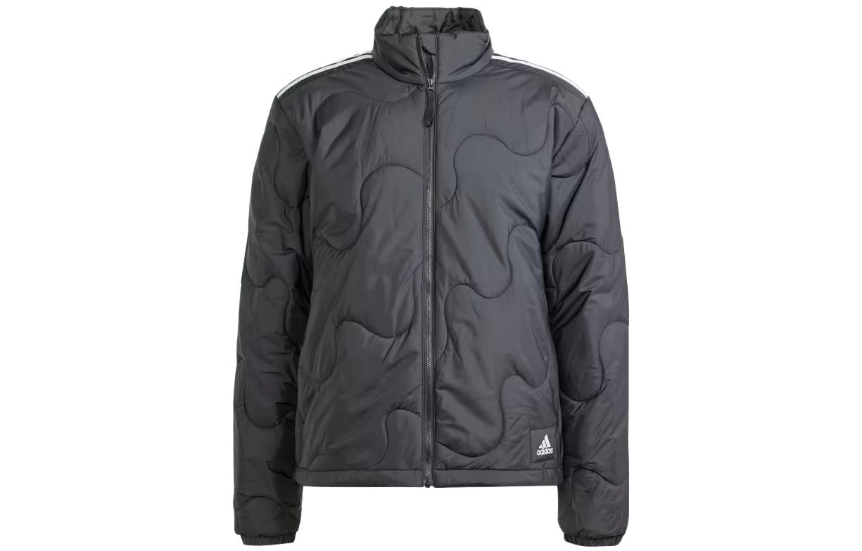 adidas Nuganic Light Insulation Retro Track Jacket Black Striped Zip-Up IN3290