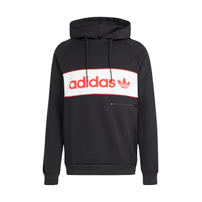 adidas NY Hoodie Letter Logo Colorblock Long Sleeve Black IS5733