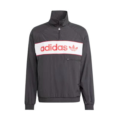 adidas NY Windbreaker Letter Print Jacket in Gray IS1398