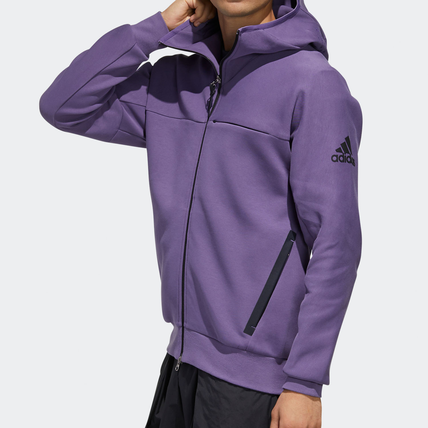 adidas O1 HTT Music Tech Purple Casual Hoodie Jacket FM9389 圖 4