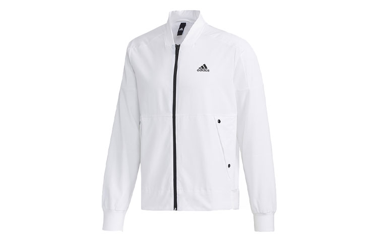 adidas O2 JKT 3S Bomber Jacket White Casual Athletic Outerwear EH3774