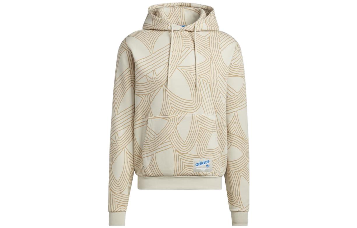 adidas OAC AOP Geometric Print Pullover Sweatshirt Men Beige HI2965