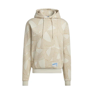 adidas OAC AOP Geometric Print Pullover Sweatshirt Men Beige HI2965