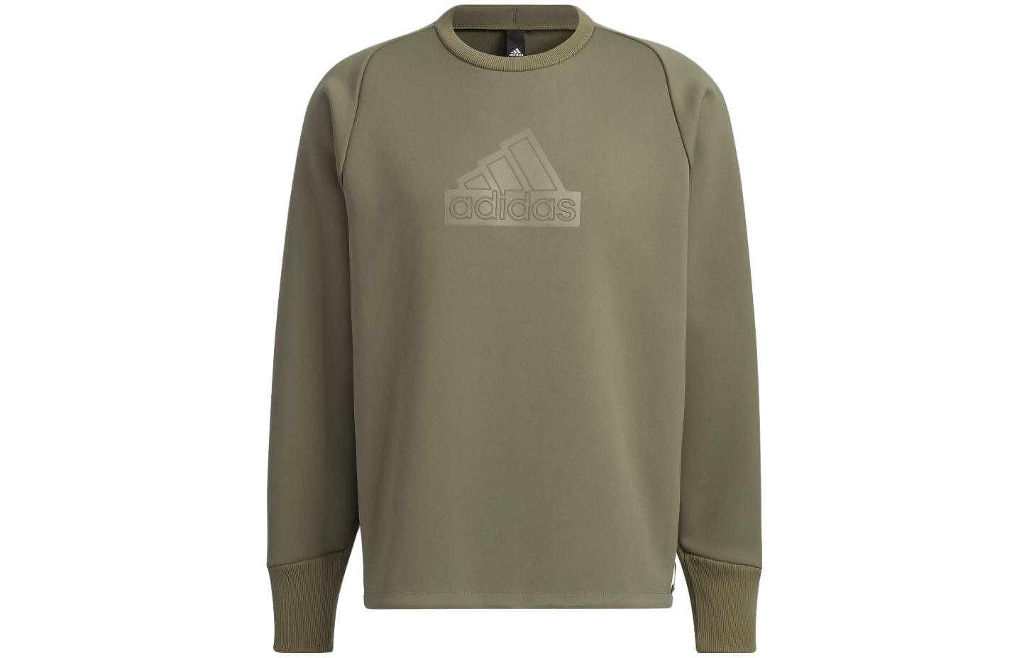 adidas Olive Crewneck Sweatshirt with Large Logo Print (Japan Edition) IQ1375-JAPAN