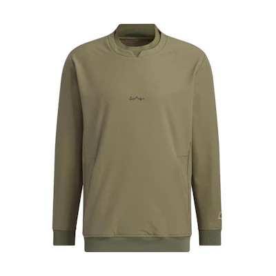 adidas Olive Green Crewneck Long-Sleeve Pullover Sweatshirt IA2621